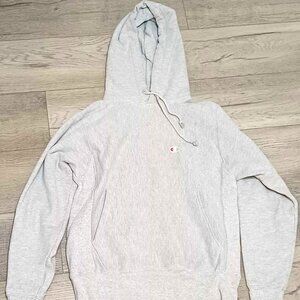 Men's Champion White Reverse Weave Small Hoodie Inside Fleece